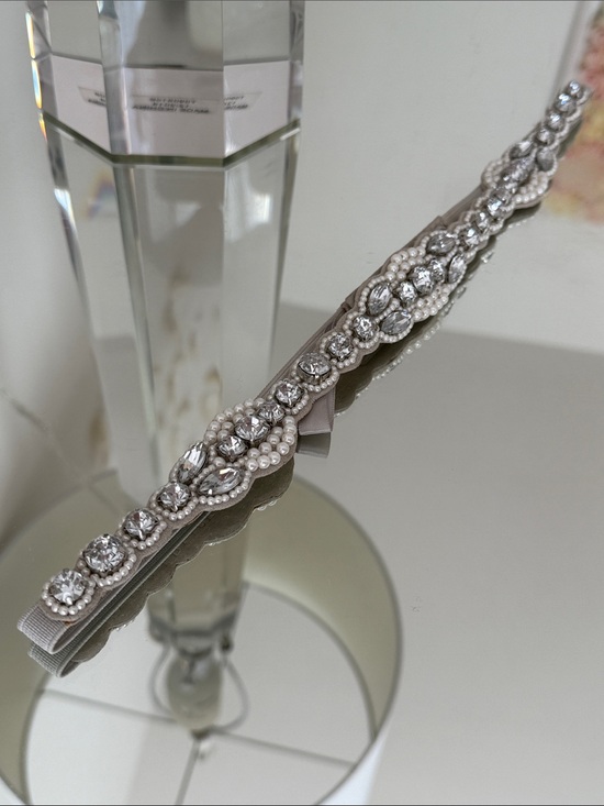White House Black Market Accessories - White House Black Market Crystal Rhinestone Bridal Belt Sash in Silver Small